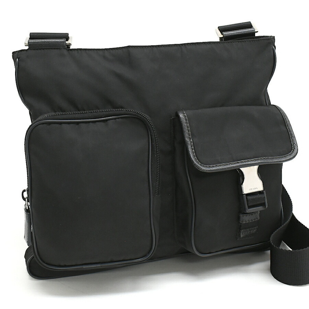 Prada Crossbody Bag VIAGGIO Nylon Nero Black Triangle Logo Plate